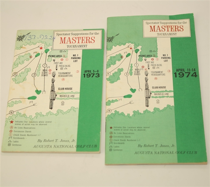 1970-1979 Masters Tournament Spectator Guides