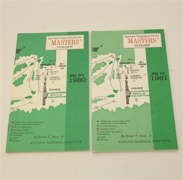 1980-1989 Masters Tournament Spectator Guides