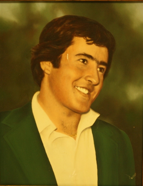 Seve Ballesteros Original Oil Painting Hung at Green Jacket Restaurant In Augusta