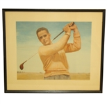 Original Print of Dwight Eisenhowers Painting of Bobby Jones-With Ike Thank You Note