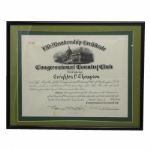 1923 Congressional C.C. Membership Certificate Signed by Herbert Hoover - Rare JSA COA