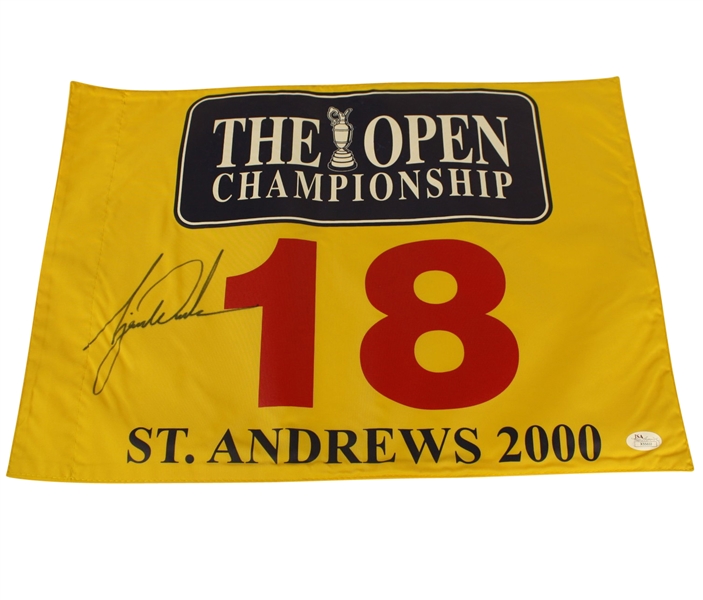 Tiger Woods Signed British Open St. Andrews 2000 Flag - Tiger Slam (2) JSA #X55833