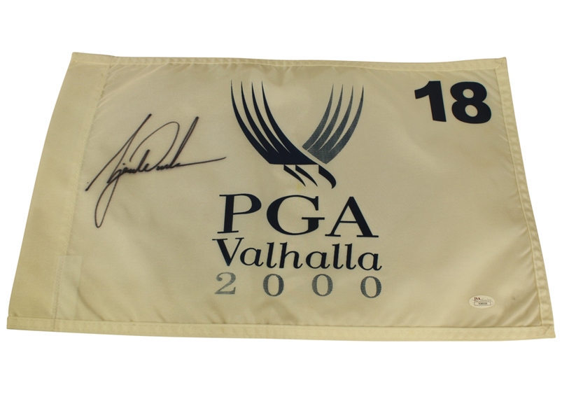 Tiger Woods Signed PGA Championship Valhalla 2000 Flag - Tiger Slam (3) JSA #X96556
