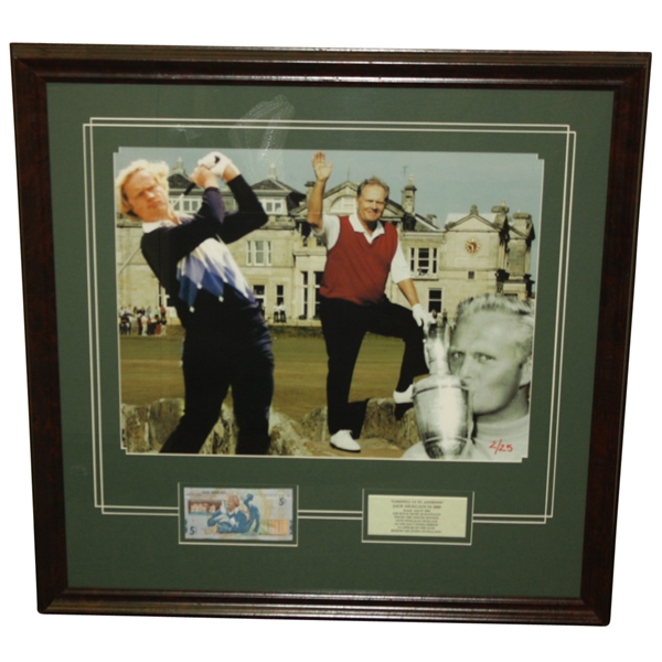 Jack Nicklaus 16x20 Framed British Open Display with 5lb RBS Note