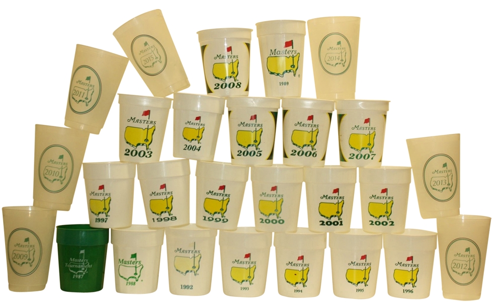 Lot of 27  Masters Plastic Cups - 1987-2015