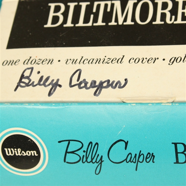 Nine Billy Casper Signed Wilson BiltmoreGolf Balls plus Signed Box JSA COA