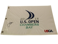 Jordan Spieth Signed 2015 US Open Embroidered White Flag - Chambers Bay JSA COA