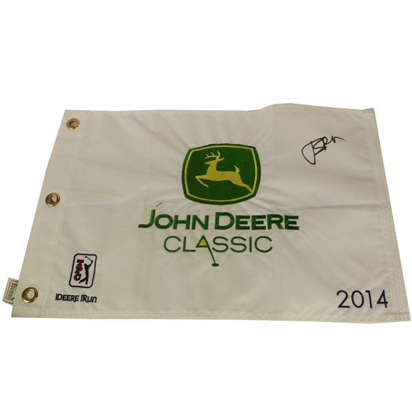 Jordan Spieth Signed 2014 John Deere Classic Embroidered Flag - 1st WIN ON TOUR! JSA COA