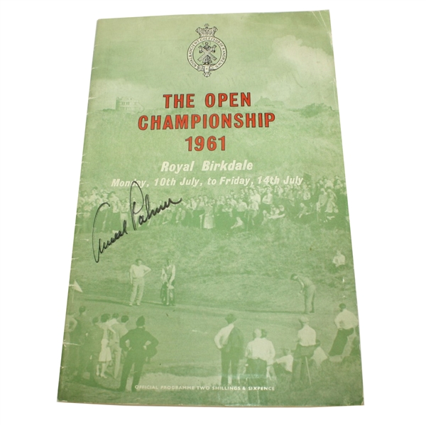 1961 British Open Program Signed by Arnold Palmer - Royal Birkdale JSA COA
