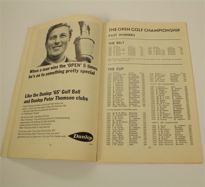 1966 British Open Program Signed by Jack Nicklaus - Muirfield JSA COA