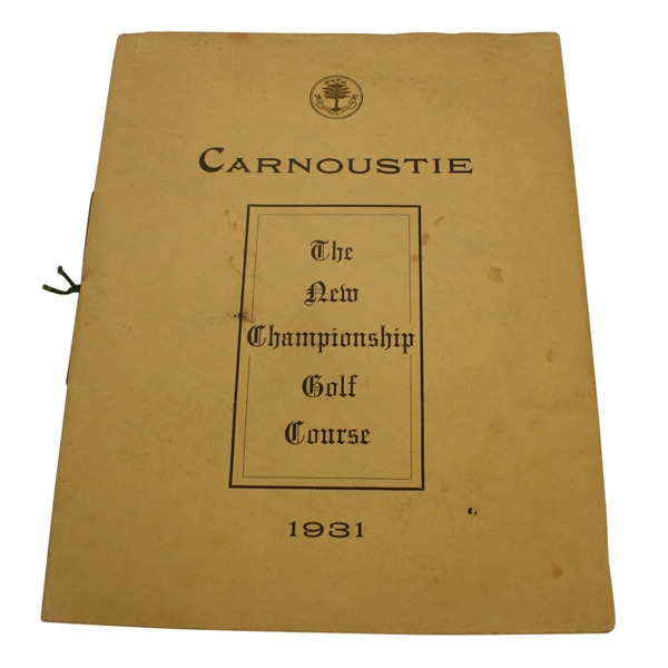 1931 Carnoustie The New Championship Golf Course Program
