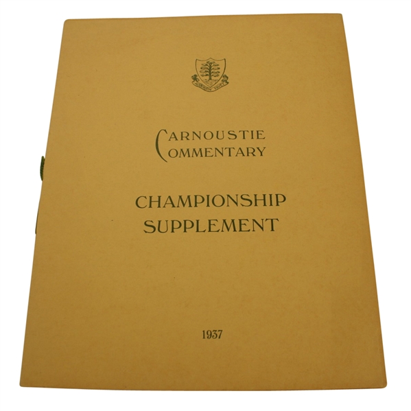1937 Carnoustie Commentary Championship Supplement