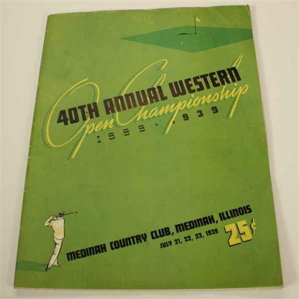 1939 Western Open Program with Pairing Sheet and Scorecard -Byron  Nelson Win 