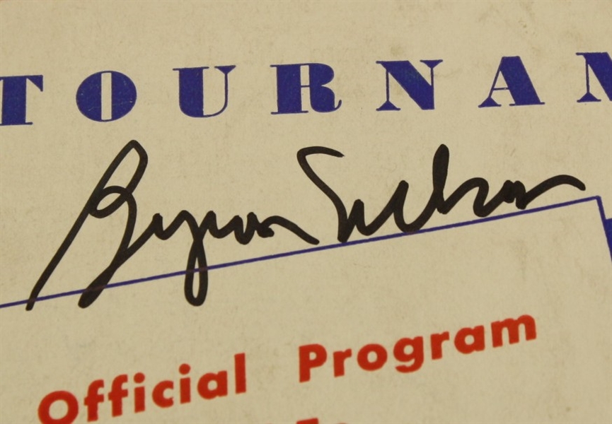 1945 Big Fore Tournament Program Signed by Byron Nelson JSA COA