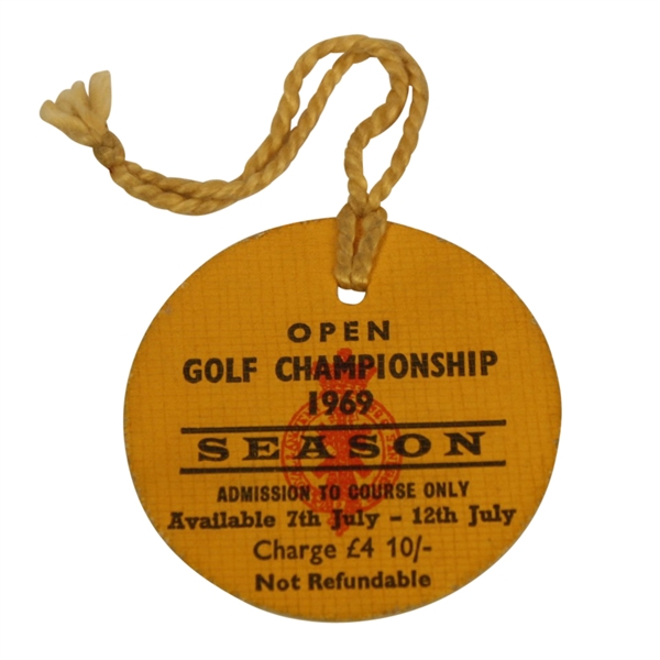 1969 Open Championship Badge - Royal Lytham & St. Annes - #4205 Tony Jacklin Winner