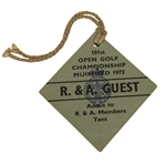 1972 Open Championship Guest Badge - Muirfield - #448 Lee Trevino Winner