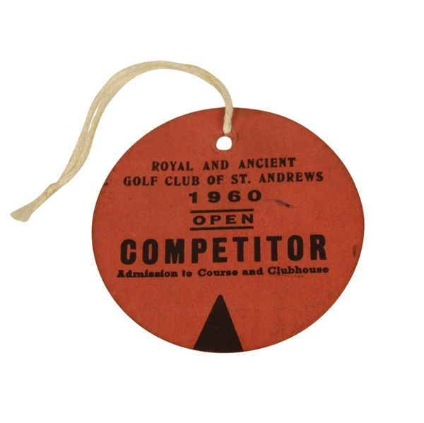 1960 Open Championship Competitor Badge - St. Andrews - #265 Kel Nagle Winner