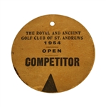 1954 Open Championship Competitor Badge - Royal Birkdale - #55 Peter Thomson Winner