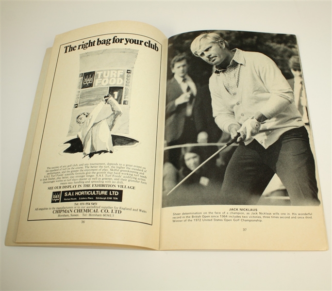1972 Open Championship Program Signed by Lee Trevino - Muirfield JSA COA
