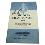 1959 Open Championship Monday Program Signed by Gary Player - Muirfield JSA COA