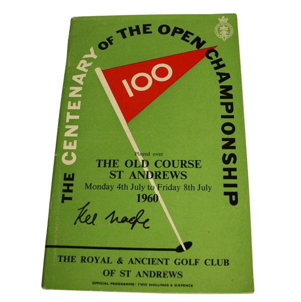 1960 Open Championship Program Signed by Kel Nagle - St. Andrews JSA COA