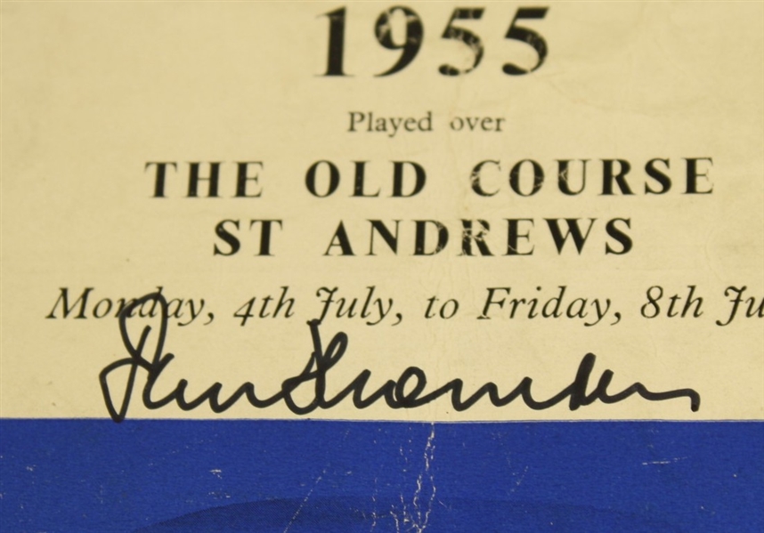 1955 Open Championship Monday Program Signed by Peter Thomson - St. Andrews JSA COA