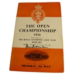 1956 Open Championship Thursday Program Signed by Peter Thomson - Royal Liverpool JSA COA