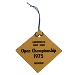 1975 Open Championship Member Badge Signed by Byron Nelson - Carnoustie JSA COA