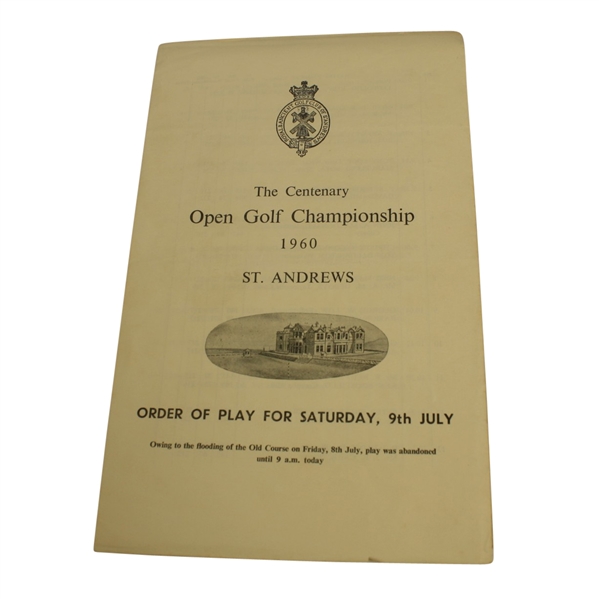 1960 Open Championship Saturday Order of Play Sheet - St. Andrews