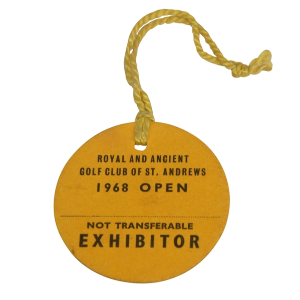 1968 Open Championship Exhibitor Badge #220 - Gary Player Winner - Carnoustie