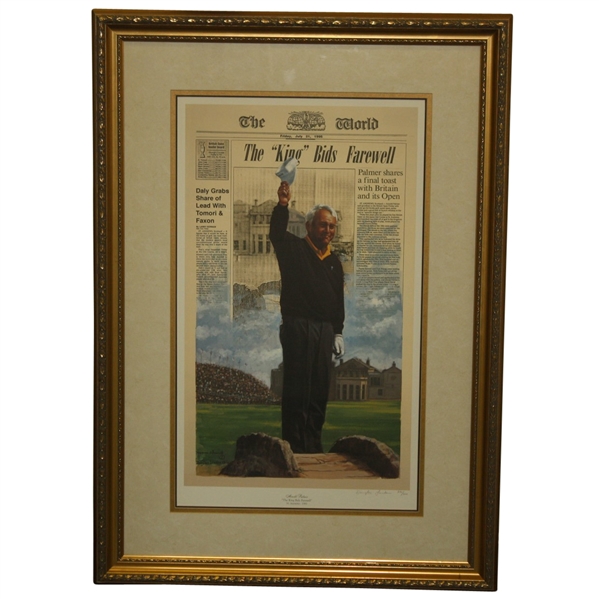 'The King Bids Farewell' LTD Ed #831/950 St. Andrews 1995 Doug London Print - Framed