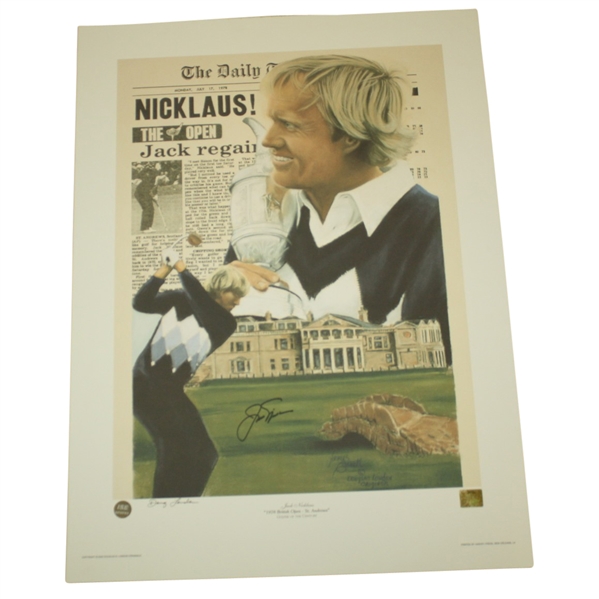 Jack Nicklaus Signed 'Golfer of the Century' The Open 1978 Victory Print with Nicklaus Hologram JSA COA