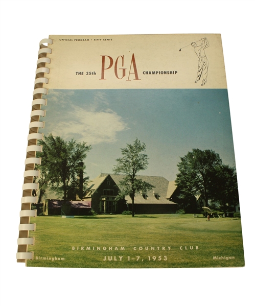 1953 PGA Championship Program@ Birmingham CC - Walter Burkemo Winner-Media Edition