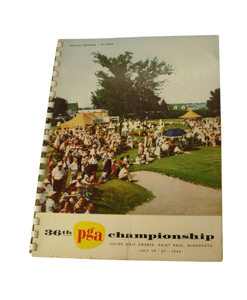 1954 PGA Championship Program at Keller GC with Chick Harbert Signed 3x5 JSA COA