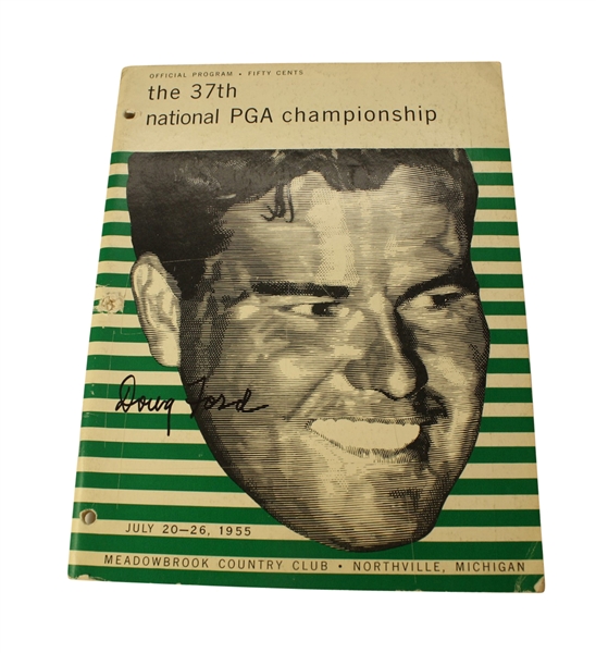 1955 PGA Championship Program at Meadowbrook CC Signed by Doug Ford JSA COA
