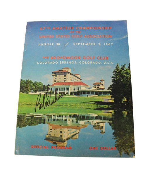 1967 US Amateur Championship Program Signed by Bob Dickson - Broadmoor GC JSA COA