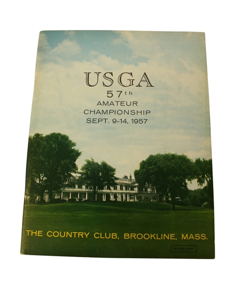 1957 US Amateur Championship Program at The Country Club - Hillman Robbins Winner