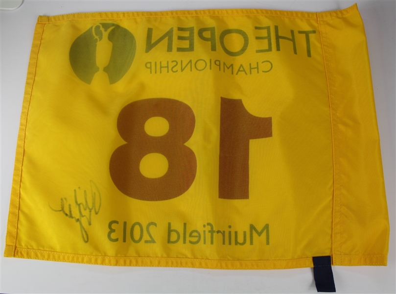Phil Mickelson Signed 2013 Open Flag - Muirfield JSA #Y04161