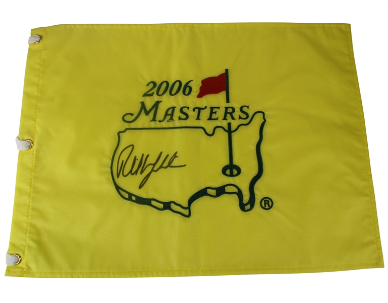 Phil Mickelson Signed 2006 Masters Embroidered Flag JSA COA