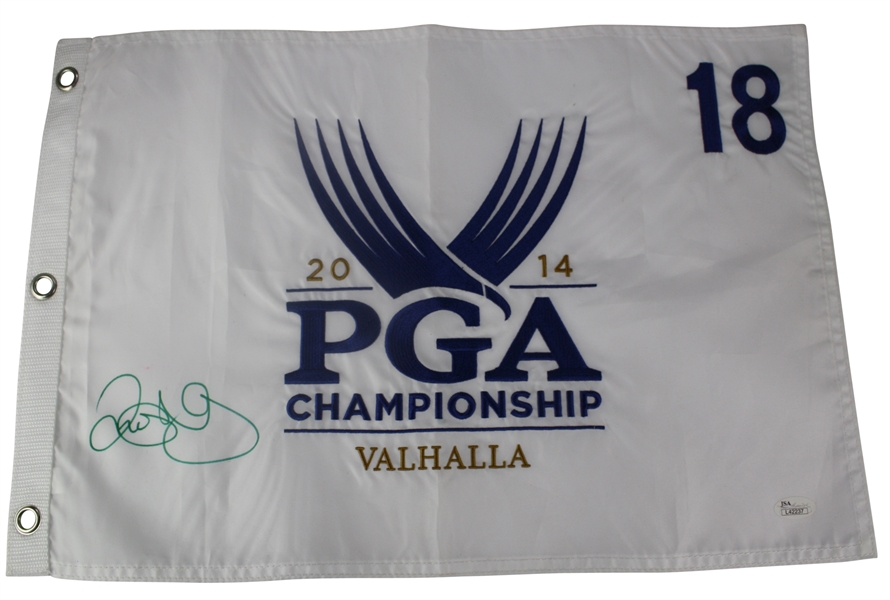Rory McIlroy Signed 2014 PGA Championship Embroidered Valhalla Flag JSA #L42237