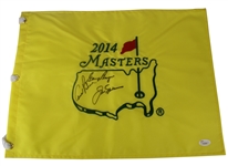 The Big Three Signed Masters 2014 Embroidered Flag JSA #Y50669
