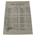Jack Nicklaus Signed 1963 Masters Sunday Pairing Sheet - 1st Victory JSA COA