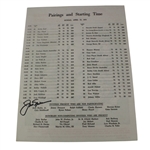 Jack Nicklaus Signed 1975 Masters Sunday Pairing Sheet - 5th Victory JSA COA