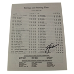 Jack Nicklaus Signed 1986 Masters Sunday Pairing Sheet - 6th Victory JSA COA