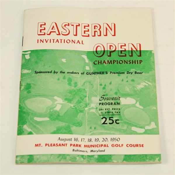 1950 Eastern Invitational Open Championship Ticket, Pairing Sheet, and Scorecard - Lloyd Mangrum Victory