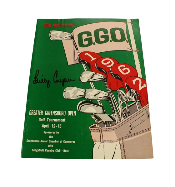 1962 Greater Greensboro Open Program Signed by Billy Casper JSA COA