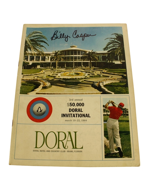 1964 Doral Invitational Program Signed by Billy Casper JSA COA