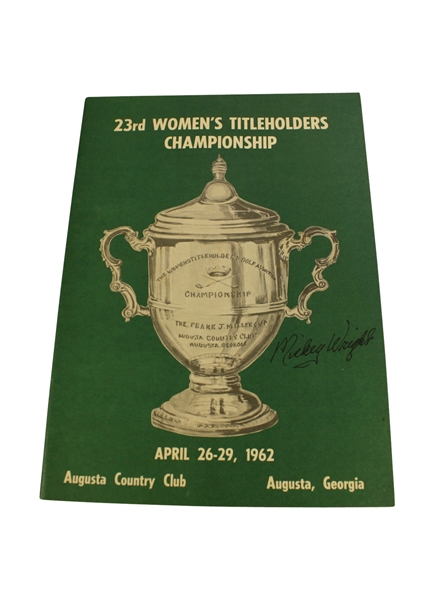 1962 Women's Titleholder Championship Program Signed by Mickey Wright JSA COA
