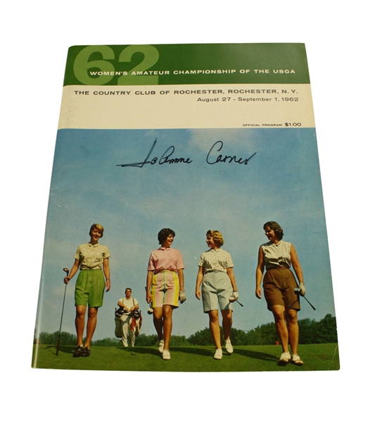 1962 US Women's Amateur Championship Program Signed by Joanne Carner JSA COA