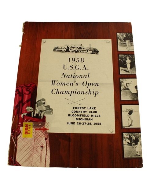 1958 Women's US Open National Championship Program - Mickey Wright Winner